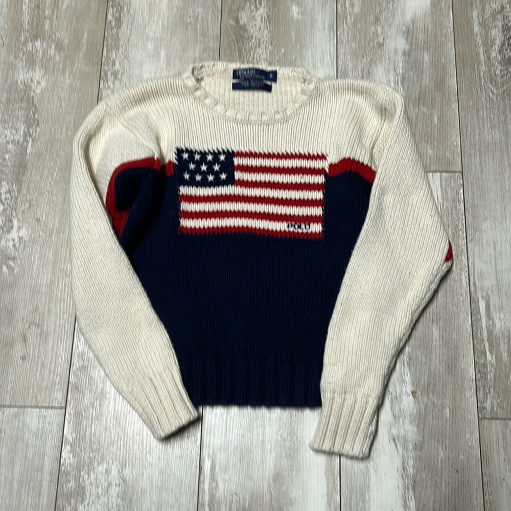 Polo by Ralph Lauren vintage flag sweater 5/6 toddler